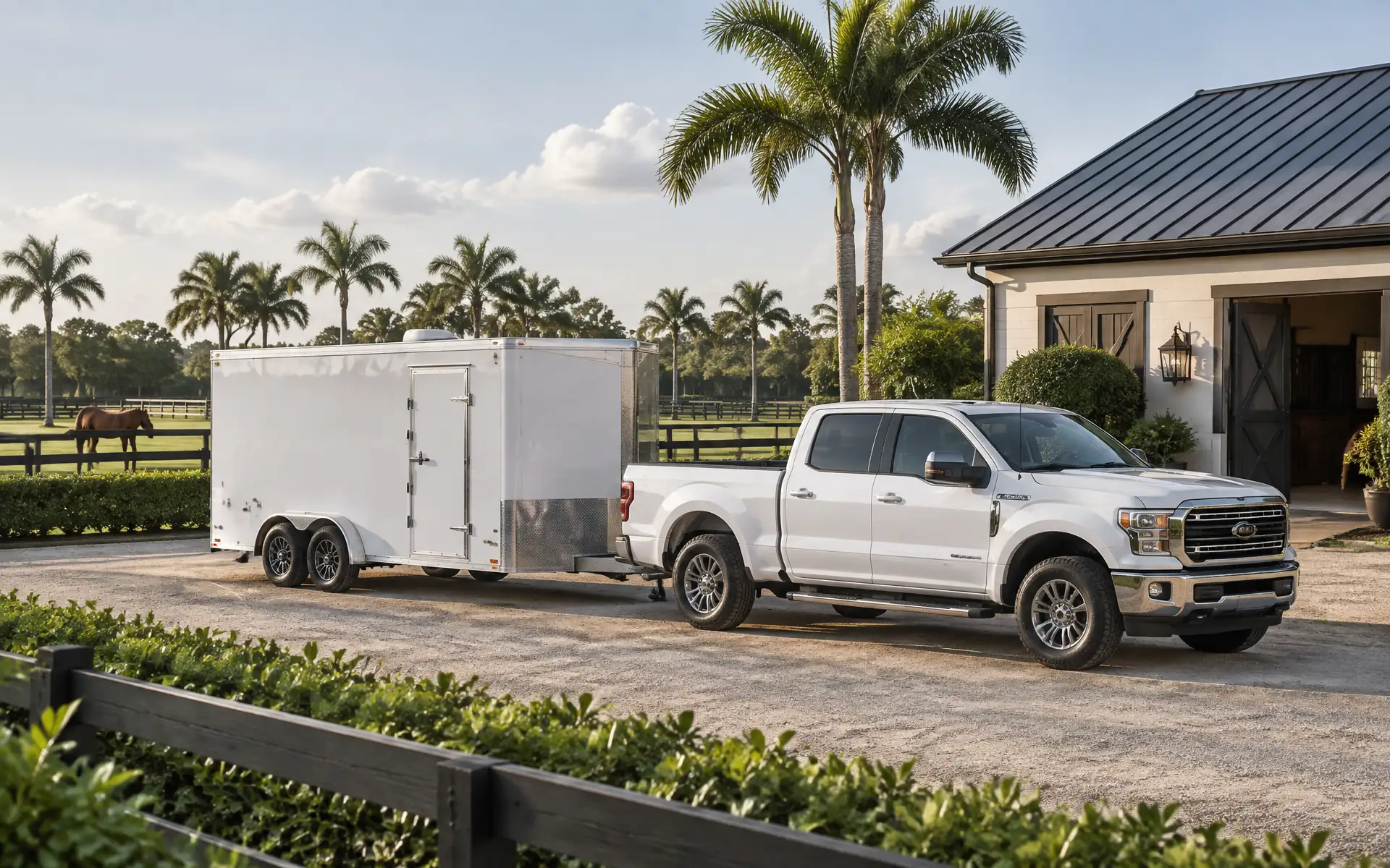 Commercial work vehicle on a Florida road